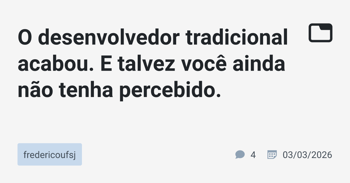 Dev Tradicional Morreu? Como a IA Virou o Jogo e Mudou Tudo!