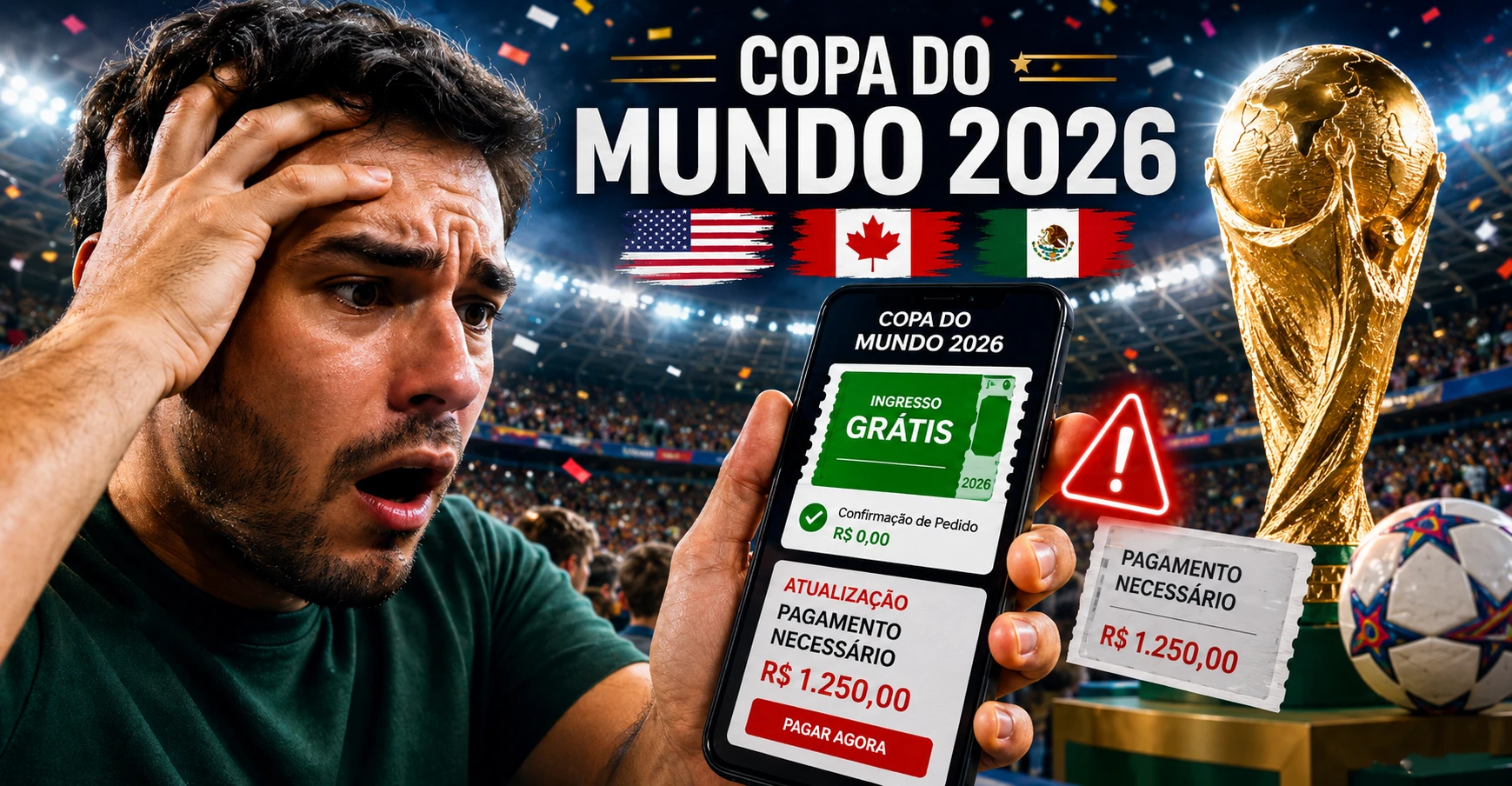 Falha no sistema da Fifa dá ingressos grátis, mas cobrança surpreende torcedores