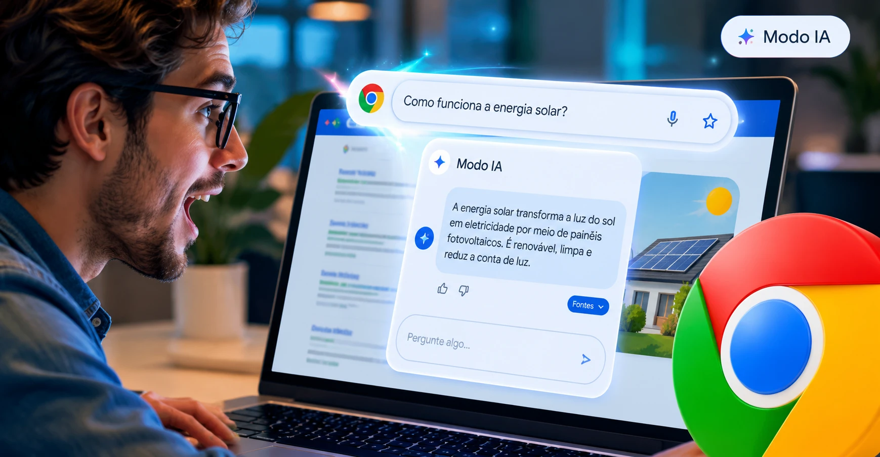 Google quer deixar o Modo IA a um clique dentro do Chrome