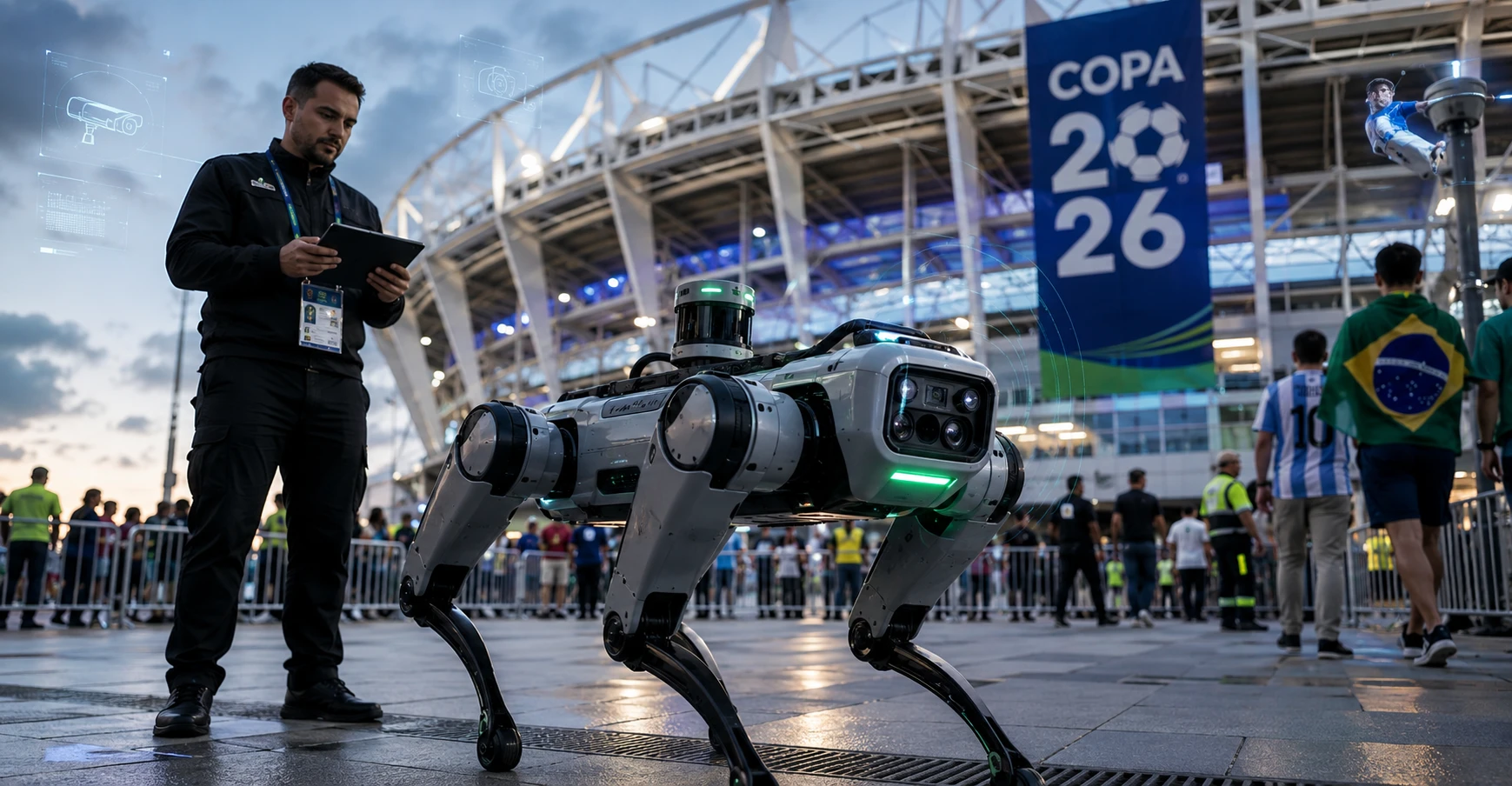 Segurança da Copa ganha reforço curioso com cães-robôs nas arenas