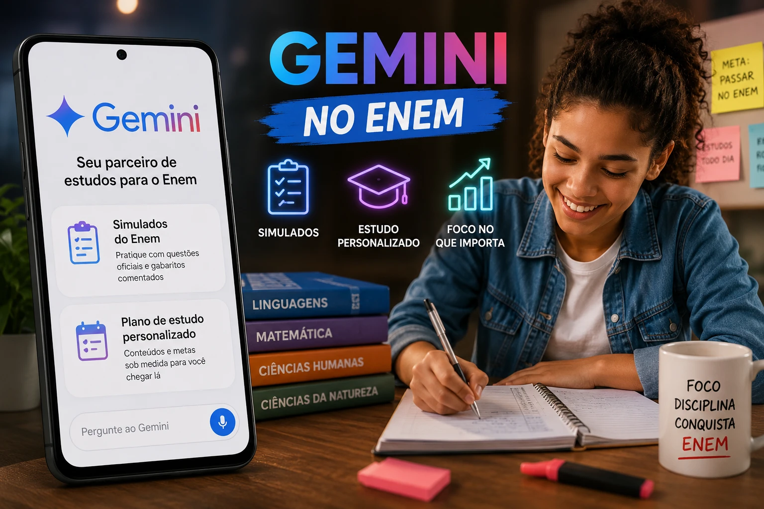Gemini ganha plano de estudos para o Enem e pode virar aliado dos estudantes