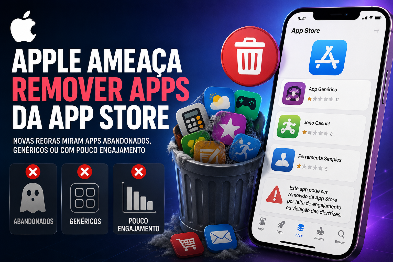 Apple ameaça tirar da App Store apps que não conseguem atrair usuários