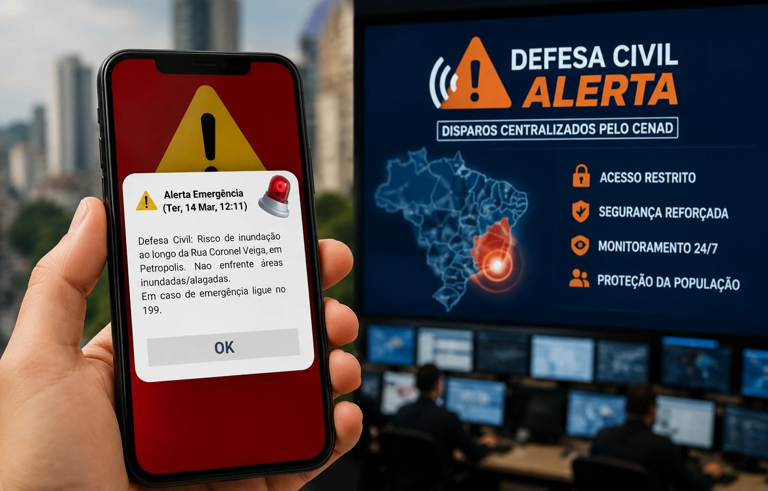 Defesa Civil Alerta volta após ataque hacker, mas acesso continua restrito