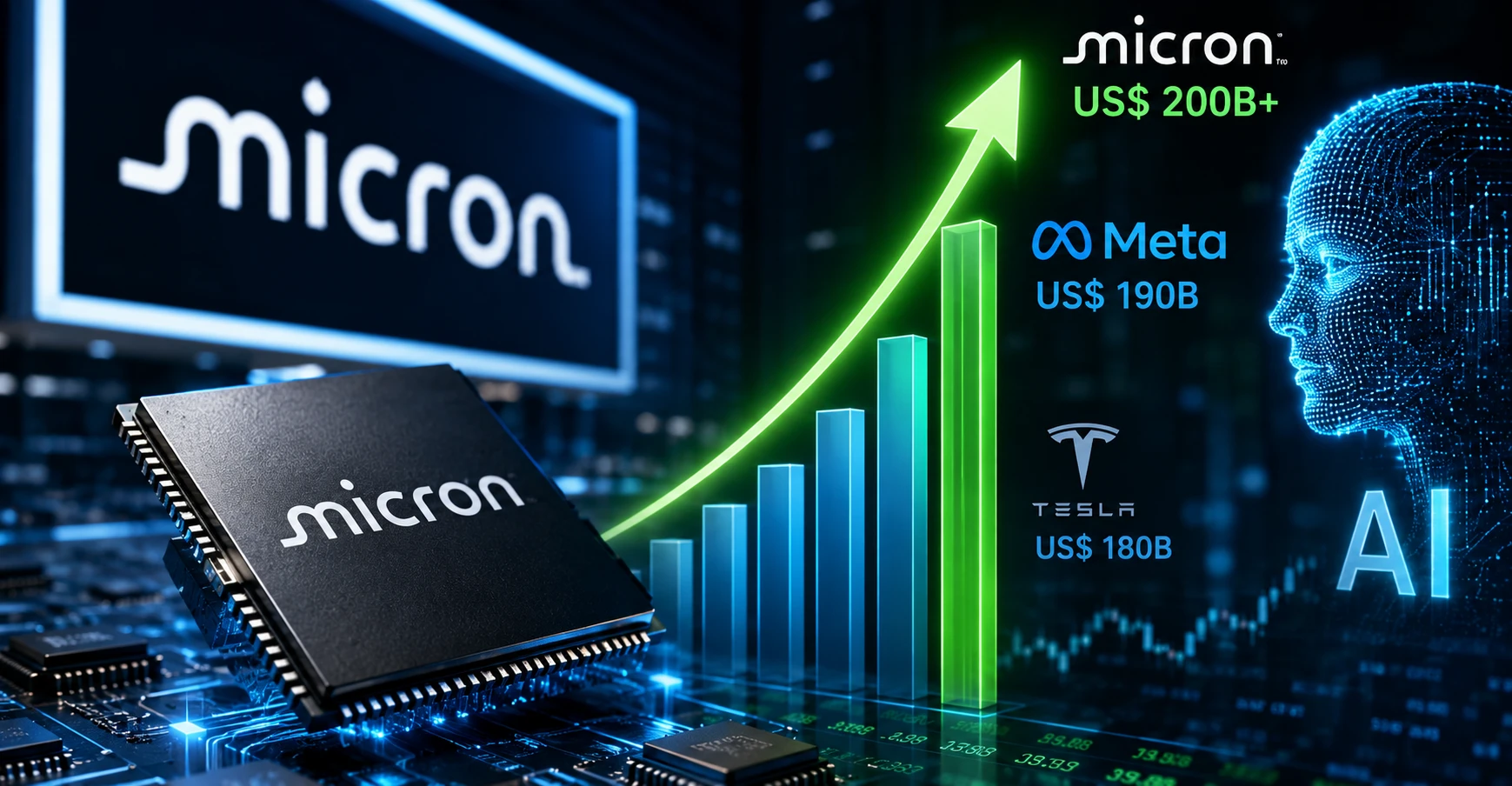 Boom da memória faz Micron ultrapassar Tesla e Meta em valor de mercado